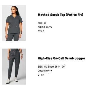 Fabletics onyx top and joggers scrub set